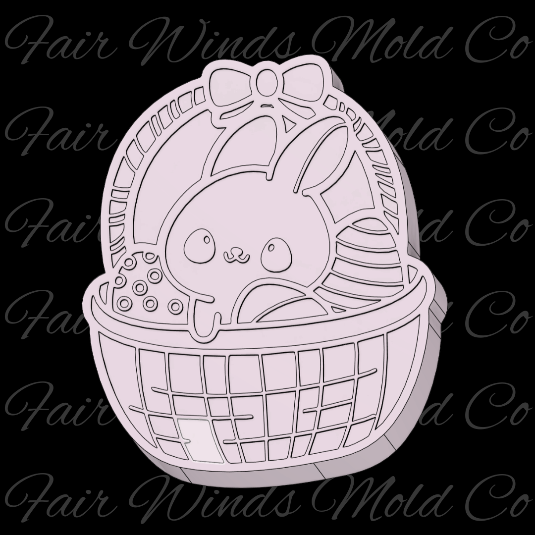 Cute Bunny In A Basket