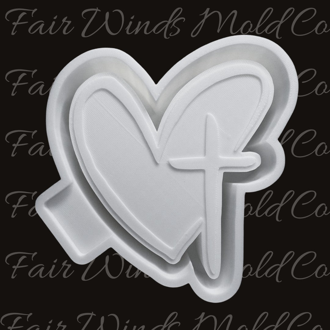 Drawn Heart and Cross