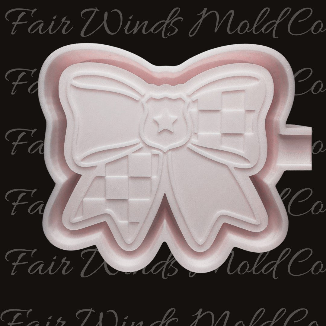 Police Badge Checkered Bow
