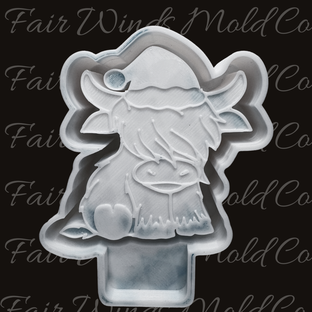 Santa Hat Highland Cow