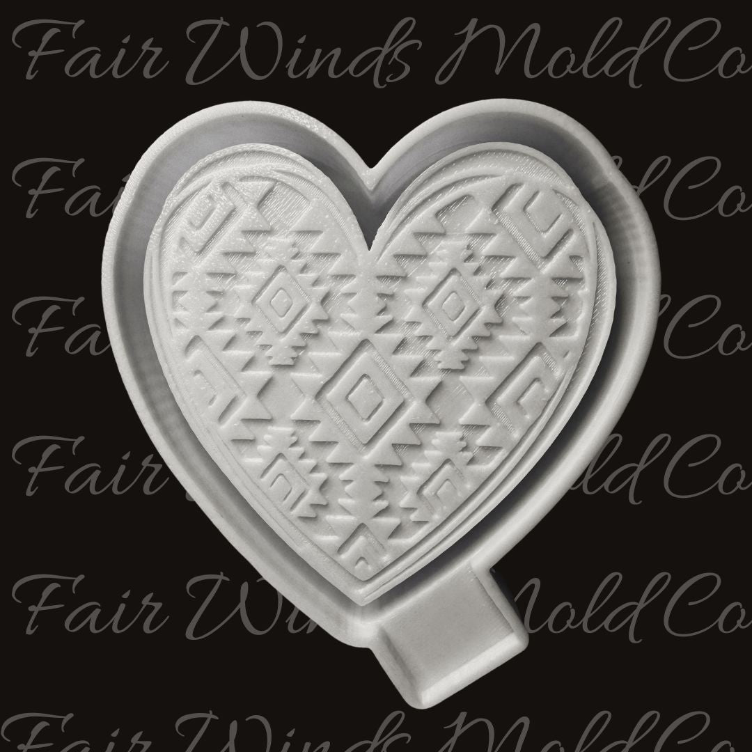 Western Print Heart