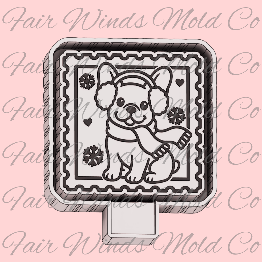 Winter Frenchie Stamp