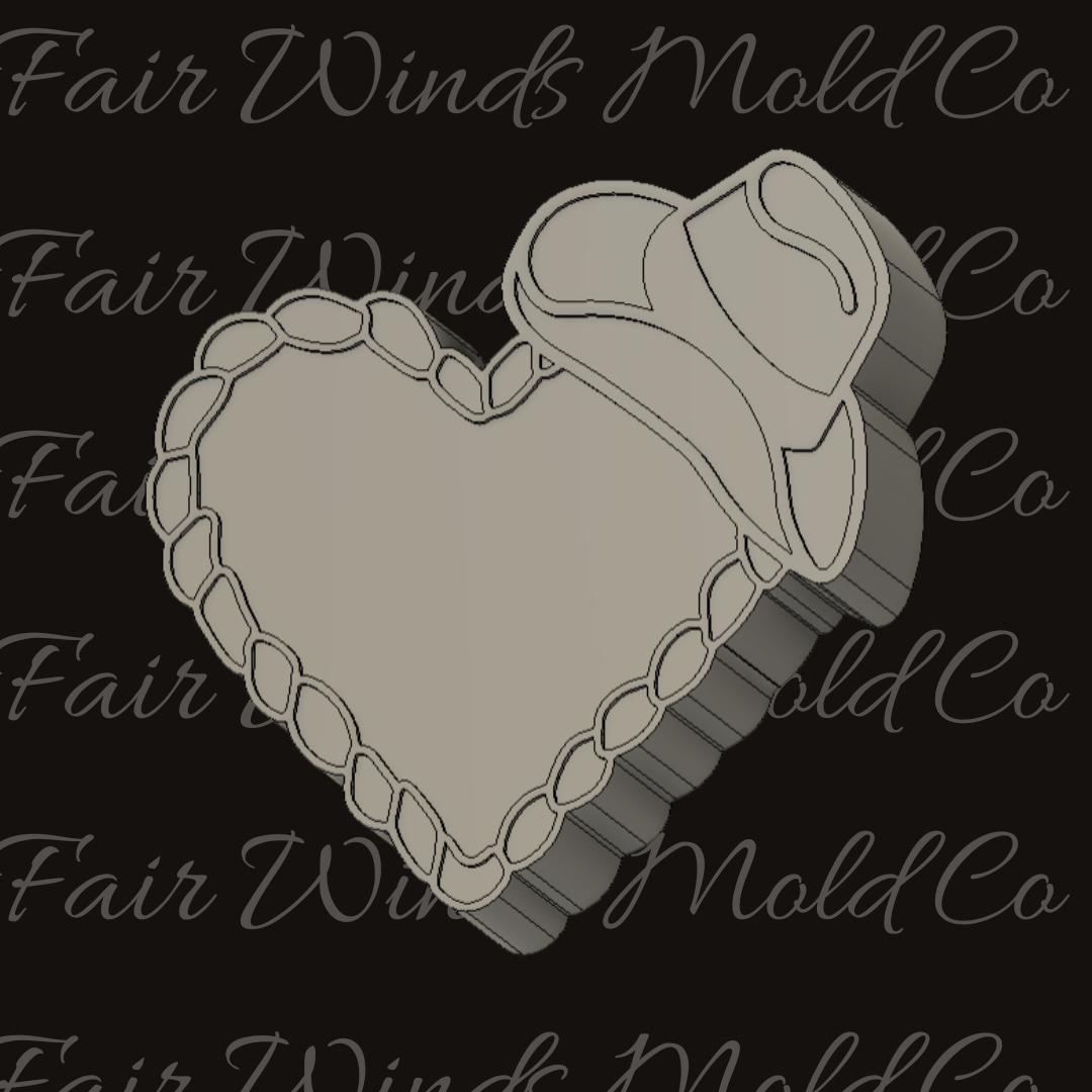 Rope & Cowboy Hat Heart