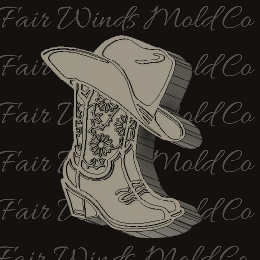 Floral Boots with a Hat