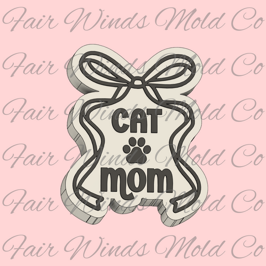 Cat Mom Ribbon Bow