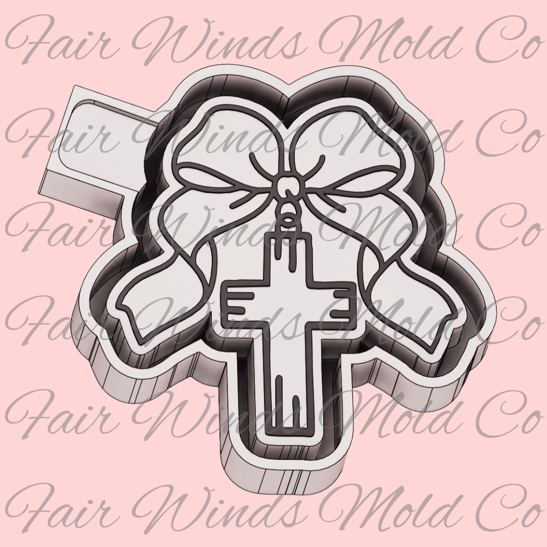 Cross Charm with Bow