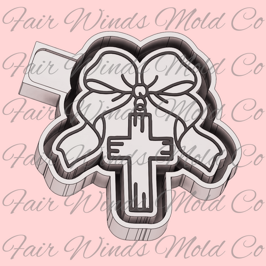 Cross Charm with Bow