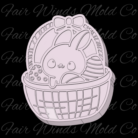 Cute Bunny In A Basket