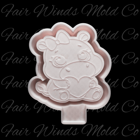 Cute Hippo with Heart