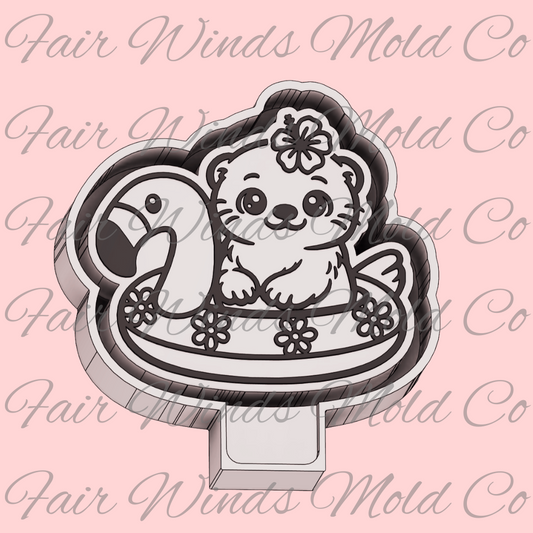 Cute Otter on Flamingo Floatie