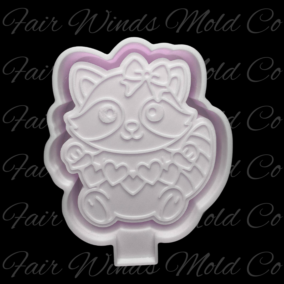 Cutesy Racoon with Hearts