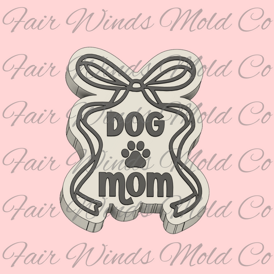 Dog Mom Ribbon Bow