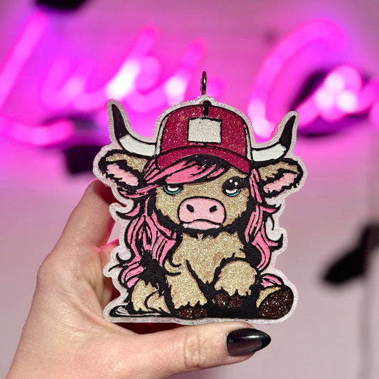 Cute Highland Cow with Ballcap