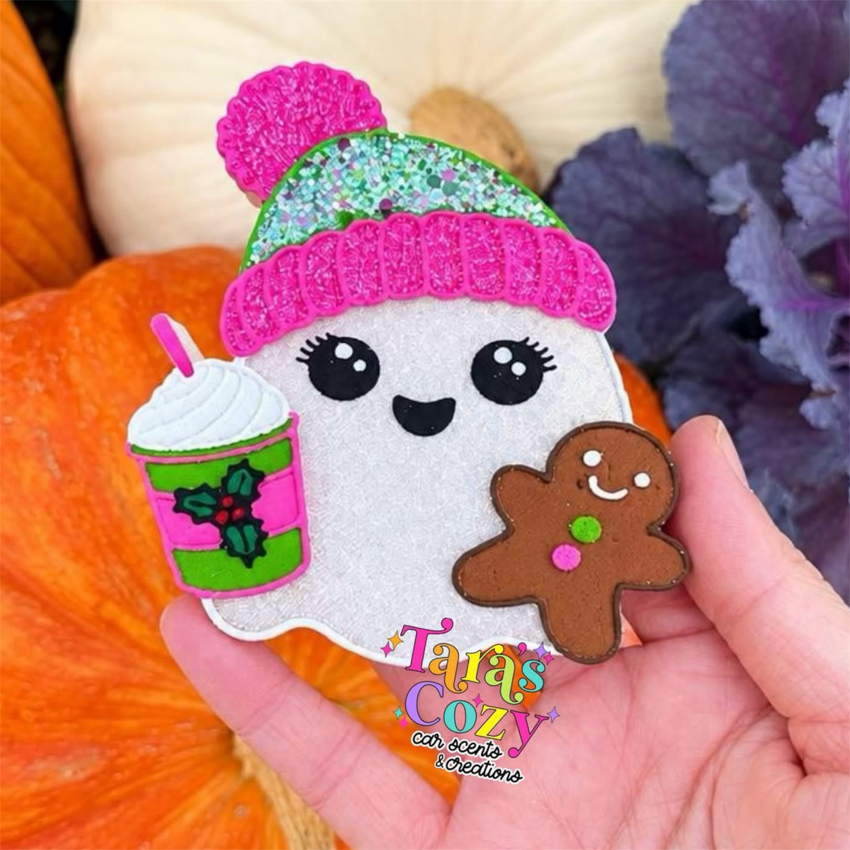 Winter Ghostie with Drink and Cookie