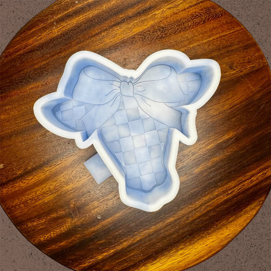 Checkered Cow Head with Bow RTS