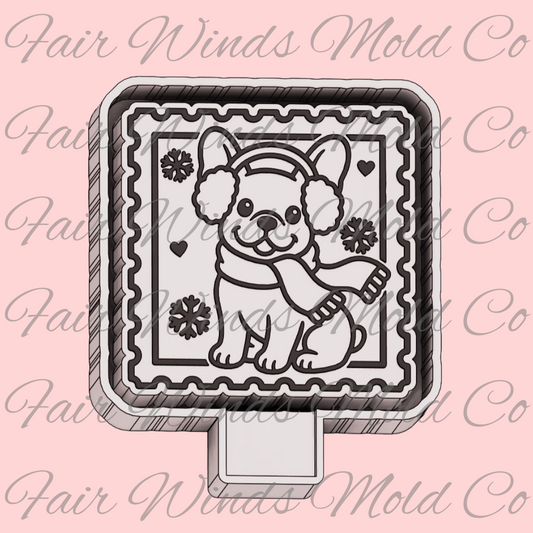 Winter Frenchie Stamp