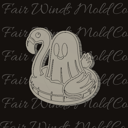 Ghostie on Flamingo Floatie